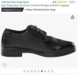 Deer Stags Boys' Ace Dress Comfort Wingtip Oxfords Sz 13 Boys Black Dress Shoes